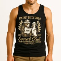 Penguin Bear Foxtrots Delta Tangos Activism Against Tariffs Tank Top