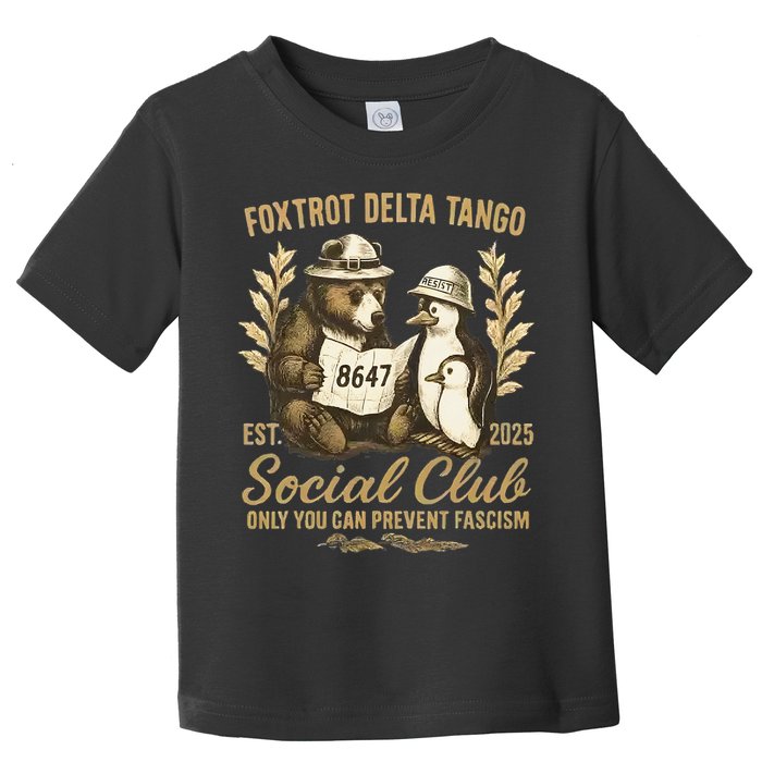 Penguin Bear Foxtrots Delta Tangos Activism Against Tariffs Toddler T-Shirt