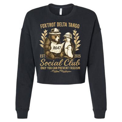 Penguin Bear Foxtrots Delta Tangos Activism Against Tariffs Cropped Pullover Crew