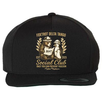 Penguin Bear Foxtrots Delta Tangos Activism Against Tariffs Wool Snapback Cap
