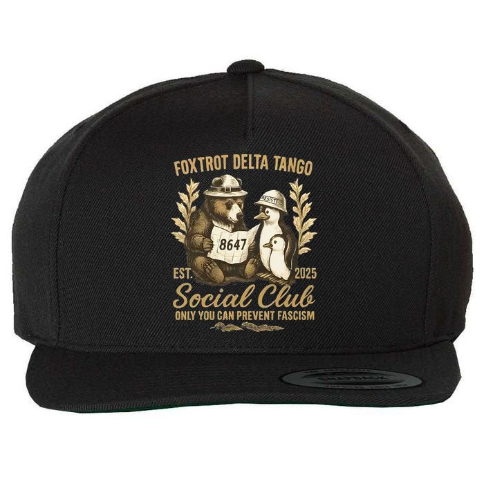 Penguin Bear Foxtrots Delta Tangos Activism Against Tariffs Wool Snapback Cap