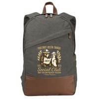 Penguin Bear Foxtrots Delta Tangos Activism Against Tariffs Cotton Canvas Backpack
