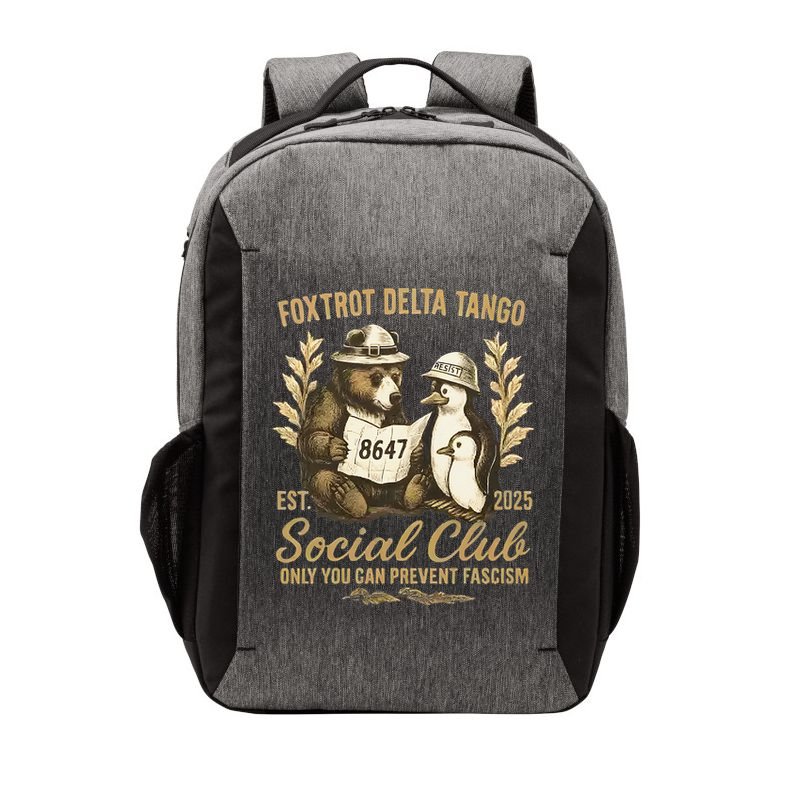 Penguin Bear Foxtrots Delta Tangos Activism Against Tariffs Vector Backpack