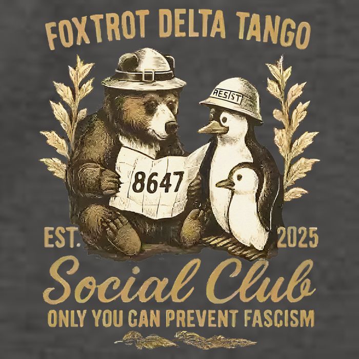 Penguin Bear Foxtrots Delta Tangos Activism Against Tariffs Vector Backpack