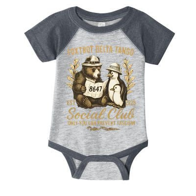 Penguin Bear Foxtrots Delta Tangos Activism Against Tariffs Infant Baby Jersey Bodysuit