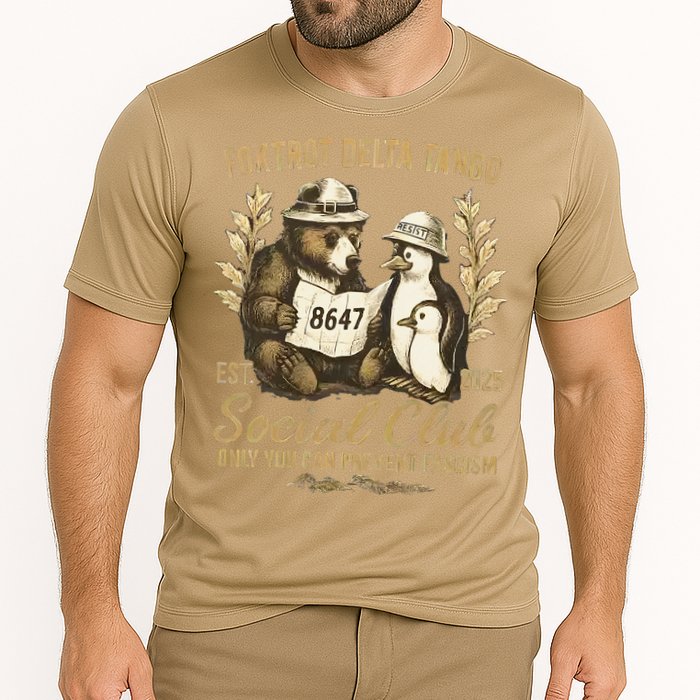 Penguin Bear Foxtrots Delta Tangos Activism Against Tariffs Performance Shirt