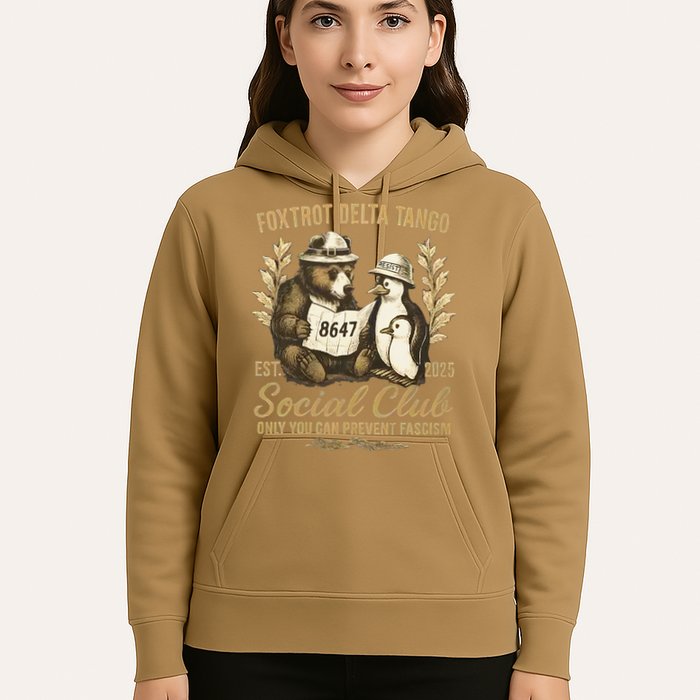 Penguin Bear Foxtrots Delta Tangos Activism Against Tariffs Hoodie