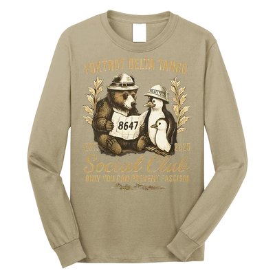Penguin Bear Foxtrots Delta Tangos Activism Against Tariffs Long Sleeve Shirt