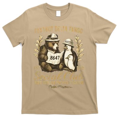 Penguin Bear Foxtrots Delta Tangos Activism Against Tariffs T-Shirt