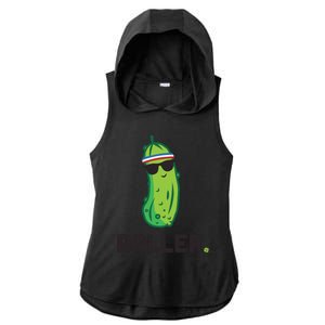 Pickle Baller Funny Pickleball Ladies PosiCharge Tri-Blend Wicking Draft Hoodie Tank