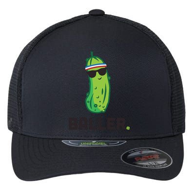 Pickle Baller Funny Pickleball Flexfit Unipanel Trucker Cap