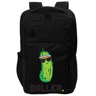Pickle Baller Funny Pickleball Impact Tech Backpack