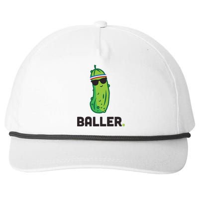 Pickle Baller Funny Pickleball Snapback Five-Panel Rope Hat