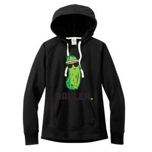 Pickle Baller Funny Pickleball Women's Fleece Hoodie