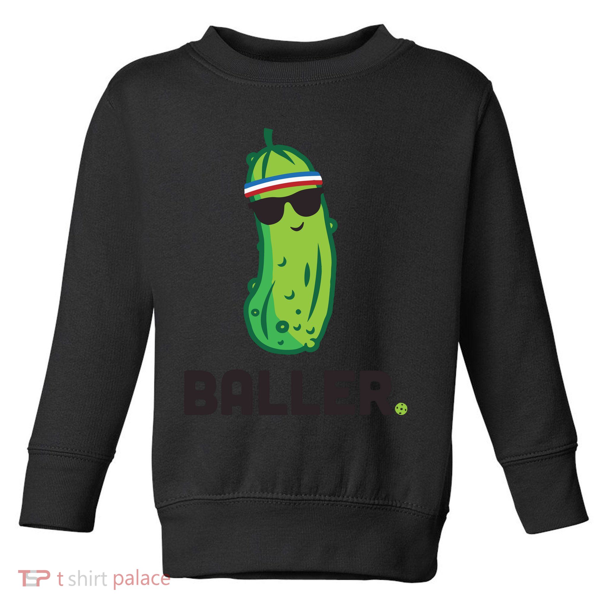 Pickle Baller Funny Pickleball Toddler Sweatshirt