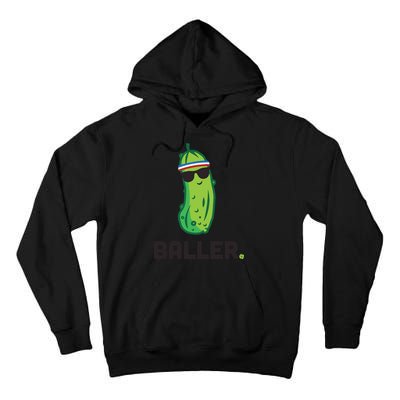 Pickle Baller Funny Pickleball Tall Hoodie