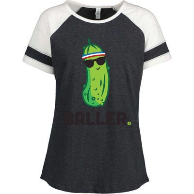 Pickle Baller Funny Pickleball Enza Ladies Jersey Colorblock Tee