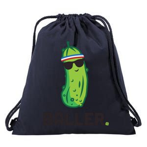 Pickle Baller Funny Pickleball Drawstring Bag