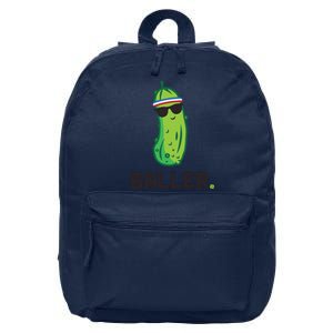 Pickle Baller Funny Pickleball 16 in Basic Backpack