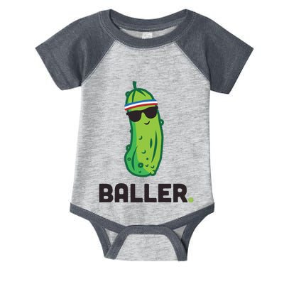 Pickle Baller Funny Pickleball Infant Baby Jersey Bodysuit