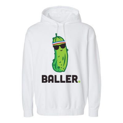 Pickle Baller Funny Pickleball Garment-Dyed Fleece Hoodie