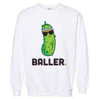 Pickle Baller Funny Pickleball Garment-Dyed Sweatshirt