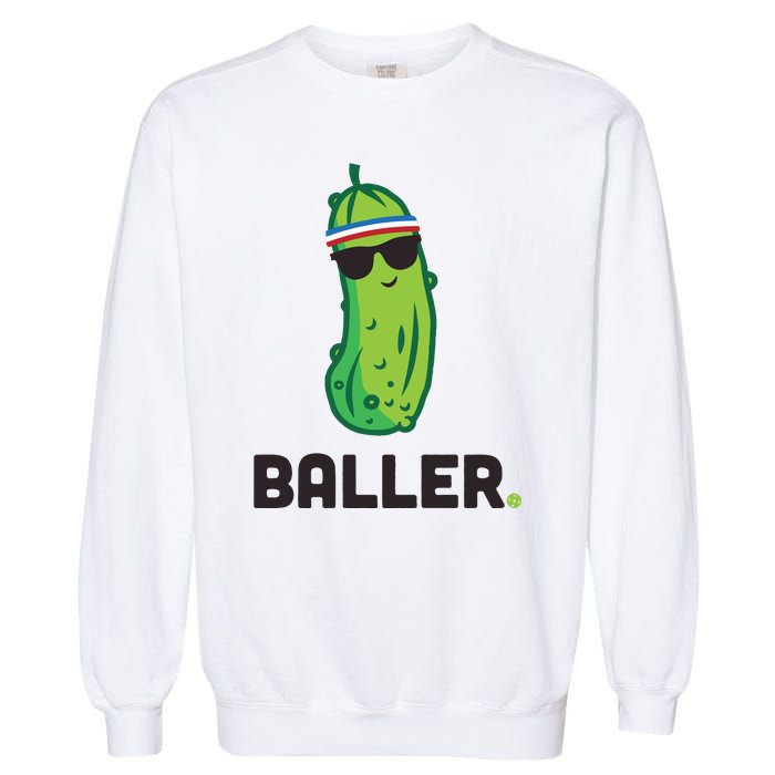 Pickle Baller Funny Pickleball Garment-Dyed Sweatshirt