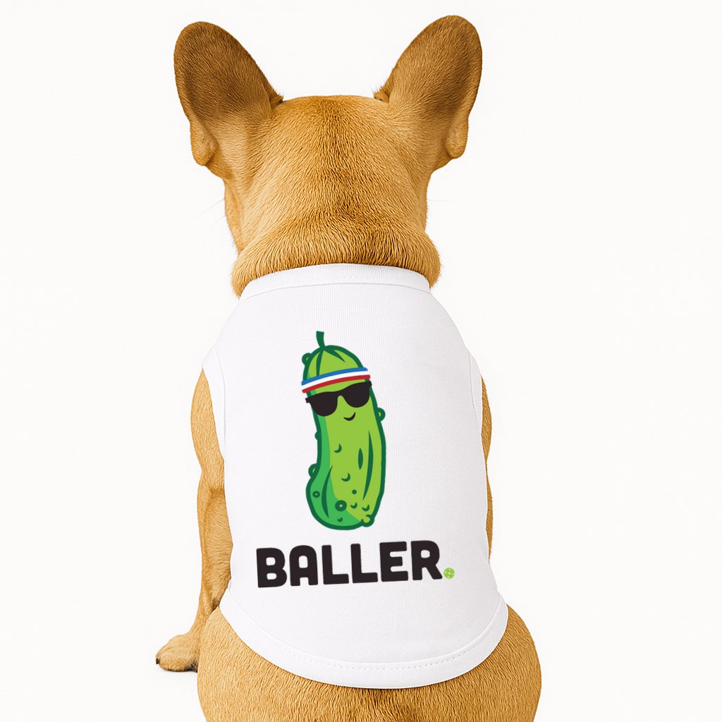 Pickle Baller Funny Pickleball Doggie Tank
