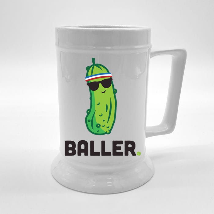 Pickle Baller Funny Pickleball Beer Stein