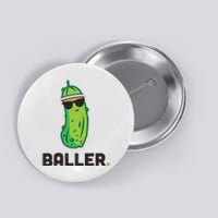 Pickle Baller Funny Pickleball Button