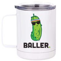 Pickle Baller Funny Pickleball 12 oz Stainless Steel Tumbler Cup