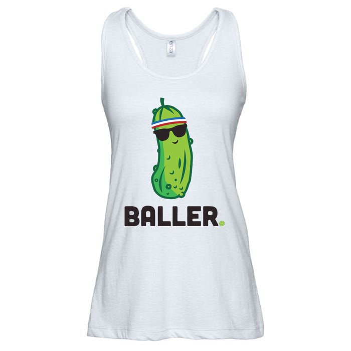 Pickle Baller Funny Pickleball Ladies Essential Flowy Tank