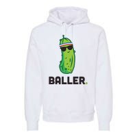 Pickle Baller Funny Pickleball Premium Hoodie