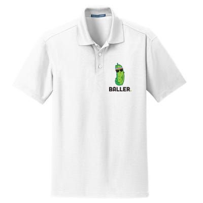 Pickle Baller Funny Pickleball Dry Zone Grid Polo