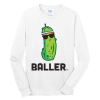 Pickle Baller Funny Pickleball Tall Long Sleeve T-Shirt