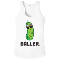 Pickle Baller Funny Pickleball Ladies PosiCharge Competitor Racerback Tank