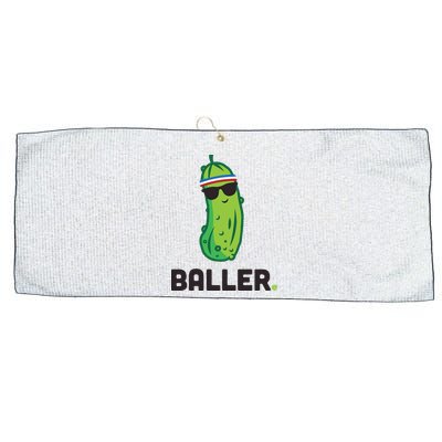 Pickle Baller Funny Pickleball Large Microfiber Waffle Golf Towel