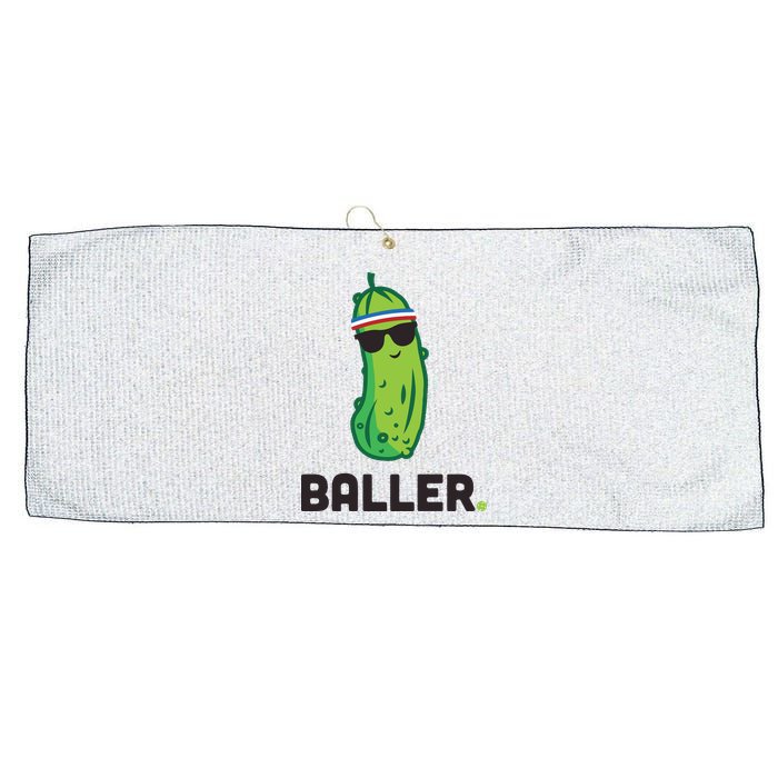 Pickle Baller Funny Pickleball Large Microfiber Waffle Golf Towel