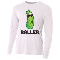 Pickle Baller Funny Pickleball Cooling Performance Long Sleeve Crew