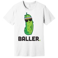 Pickle Baller Funny Pickleball Premium T-Shirt