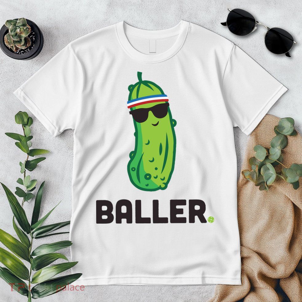 Pickle Baller Funny Pickleball Premium T-Shirt