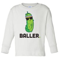 Pickle Baller Funny Pickleball Toddler Long Sleeve Shirt