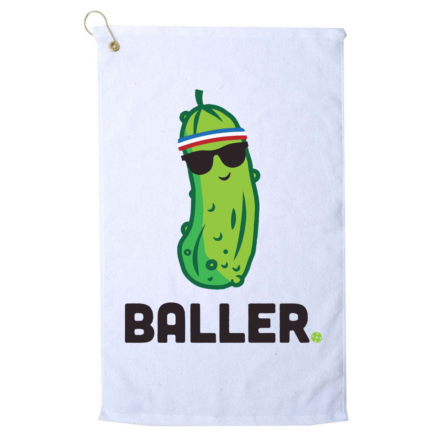 Pickle Baller Funny Pickleball Golf Towel