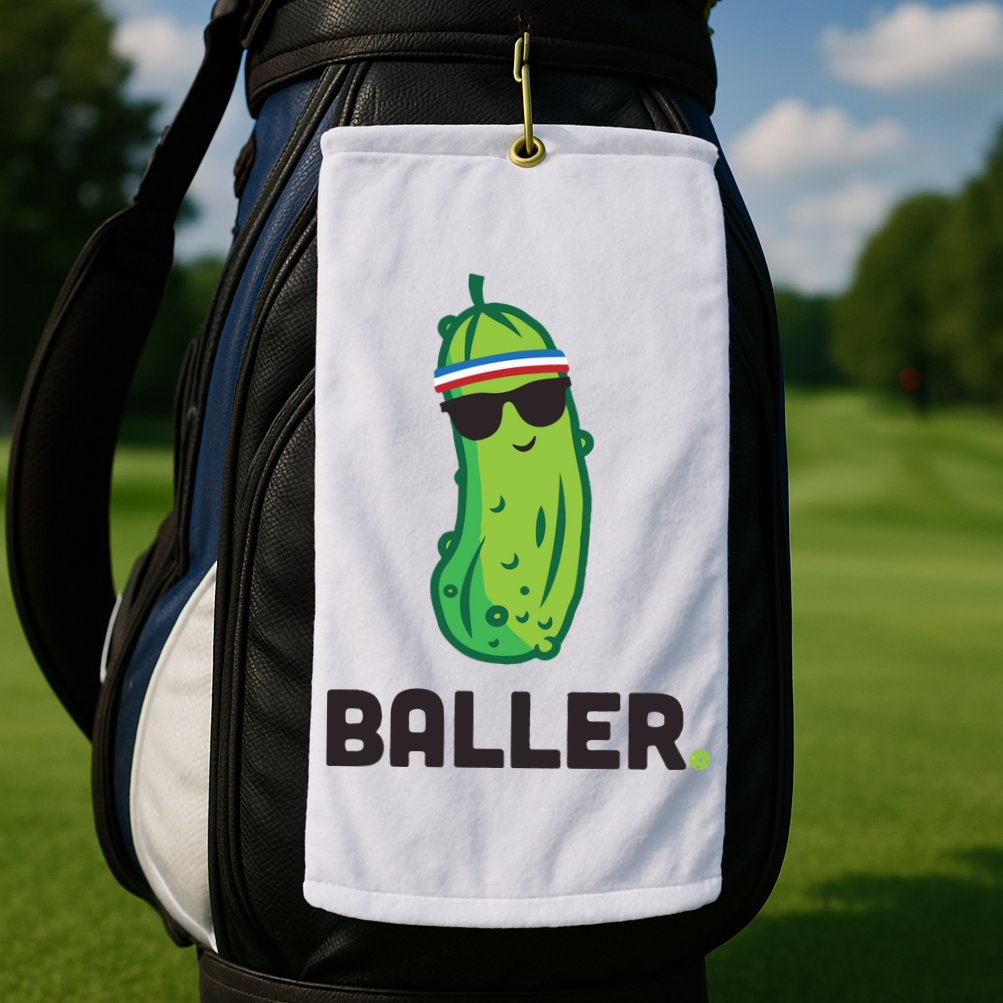Pickle Baller Funny Pickleball Golf Towel