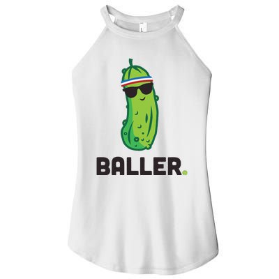 Pickle Baller Funny Pickleball Women’s Perfect Tri Rocker Tank