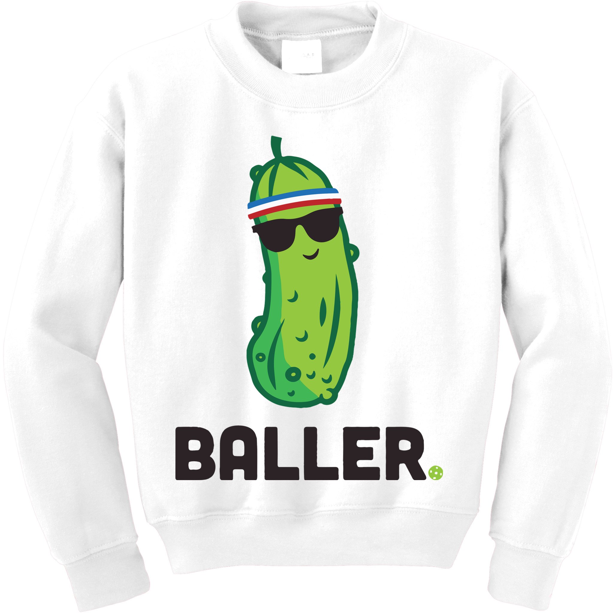 Pickle Baller Funny Pickleball Kids Sweatshirt
