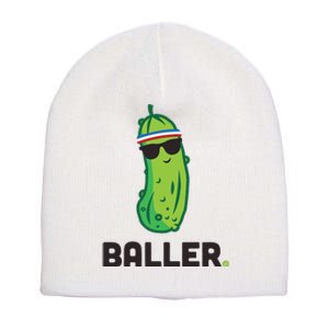 Pickle Baller Funny Pickleball Short Acrylic Beanie