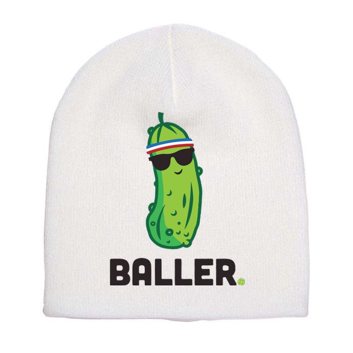 Pickle Baller Funny Pickleball Short Acrylic Beanie