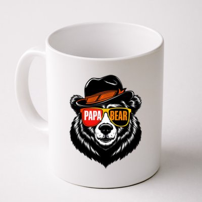 Papa Bear Face Sunglasses Papa Bear Funny Gift Coffee Mug