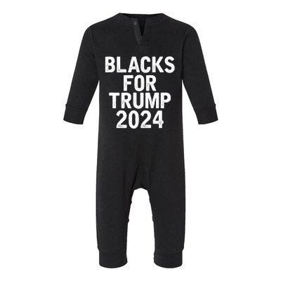 Pro Blacks For Trump 2024 Infant Fleece One Piece